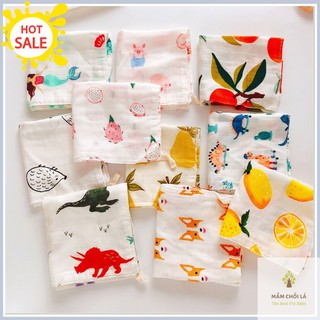 Set 3 khăn mặt xô sợi tre 🍄𝑭𝒓𝒆𝒆𝒔𝒉𝒊𝒑🍄 khăn xô 4 lớp Aden Anai cho bé (30x30cm)