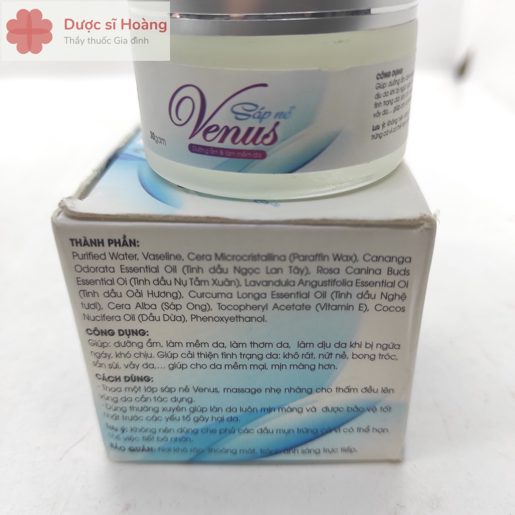 [Chính hãng] Sáp Nẻ Venus - Dùng Được Cho Trẻ Sơ Sinh và Phụ Nữ Có Thai - Dưỡng Ẩm, Làm Mềm Mịn Da - Lọ 30g