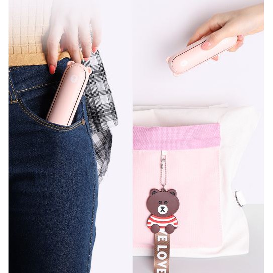 [ Tặng kèm dây đeo] Quạt mini cầm tay hình gấu 3 trong 1, quạt mini tích hợp sạc dự phòng, đèn pin Jisulife F8 đa năng | BigBuy360 - bigbuy360.vn