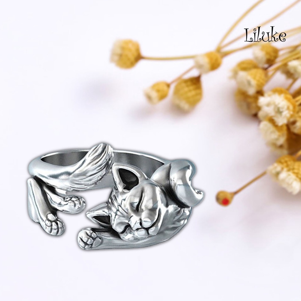 Nhẫn Cưới Hình Mèo LK-Cute Có Thể Điều Chỉnh Kích Cỡ