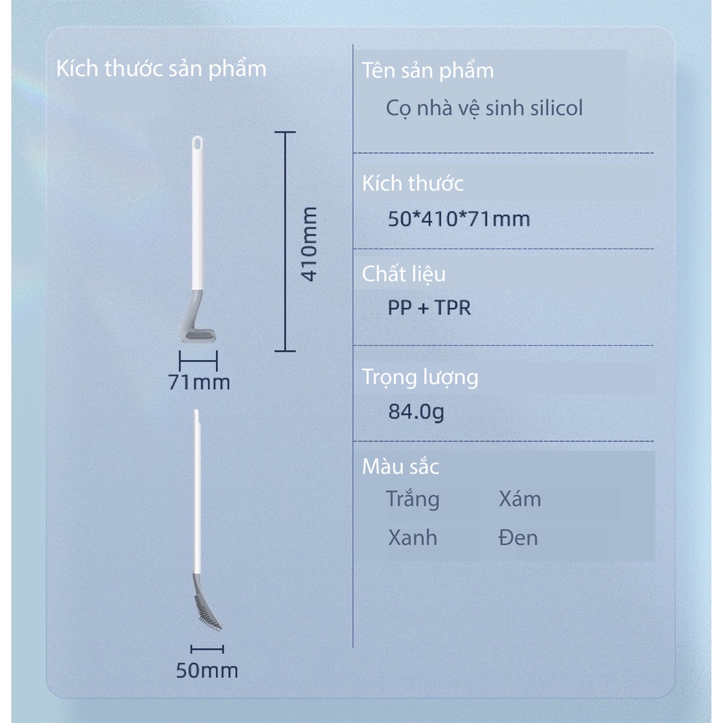 CHỔI CỌ TOILET thông minh SILICON cọ chà vệ sinh MẪU MỚI sạch mọi ngóc ngách bồn cầu, nhà tắm - KÈM MÓC DÁN