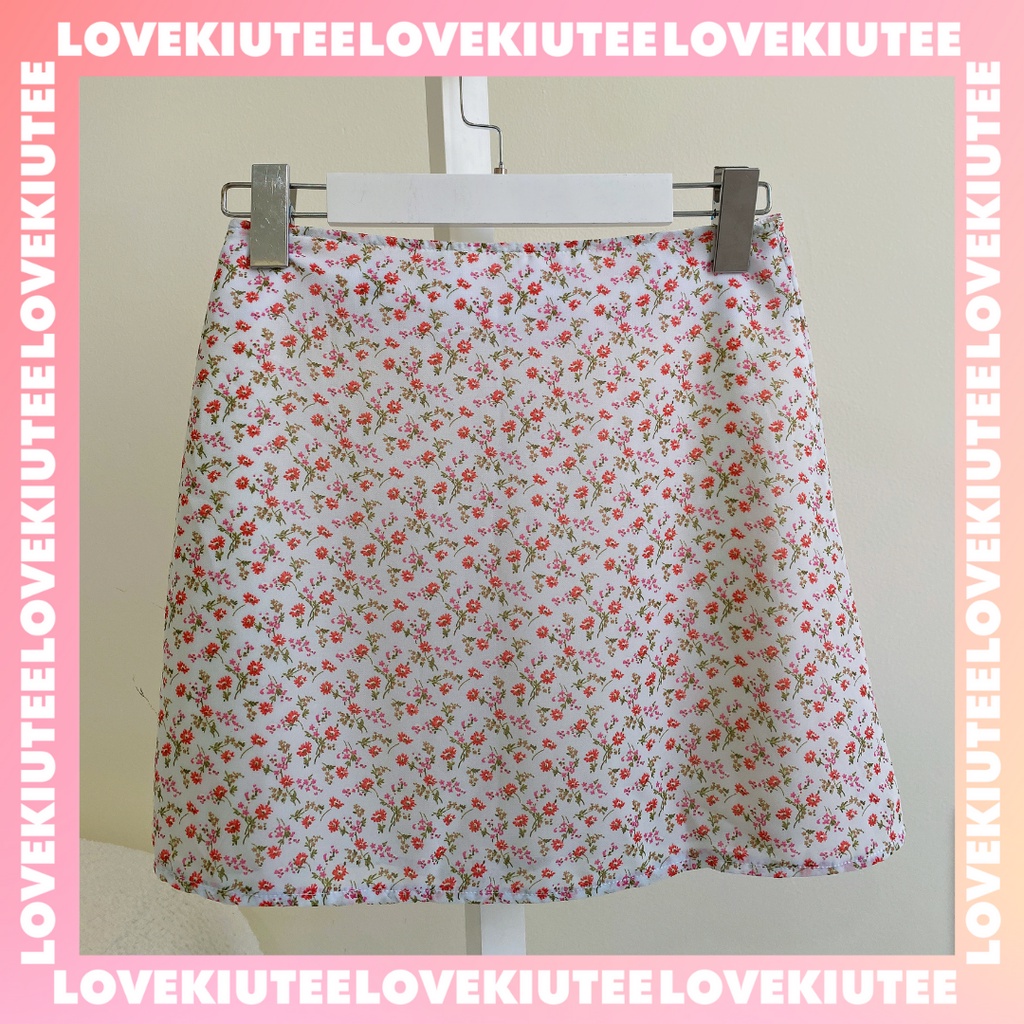 Chân váy voan hoa chữ A 2 lớp mềm mịn có size dành cho bạn gái LOVEKIUTEE