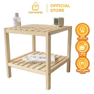 Kệ gỗ tab đầu giường 2 tầng tự lắp ráp Tâm House KT002
