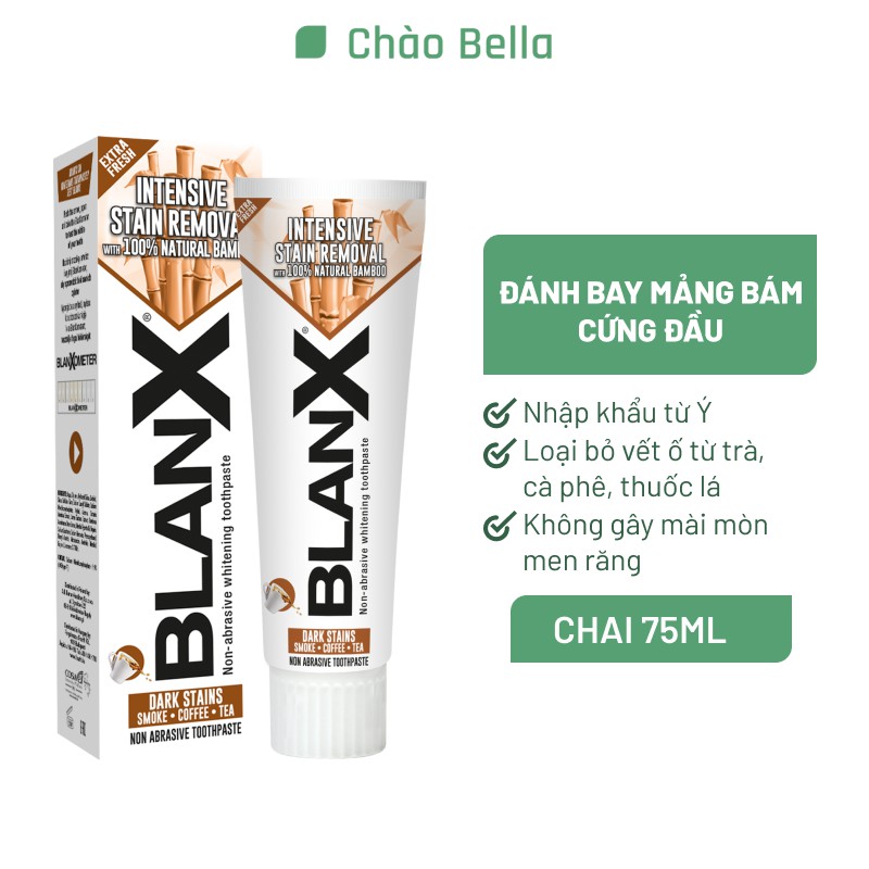 Kem Đánh Răng Tẩy Trắng Răng ITALY - BlanX Stain Removal | Tẩy Cao Răng - Vết Ố Vàng - Mảng Bám, Chống Hôi Miệng (75ml)