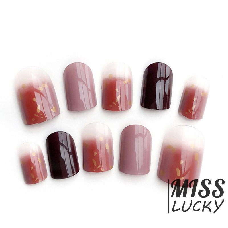 ❤Bộ Móng Tay Giả Dán Trang Trí Nhiều Màu Sắc Phong Cách Hàn Quốc