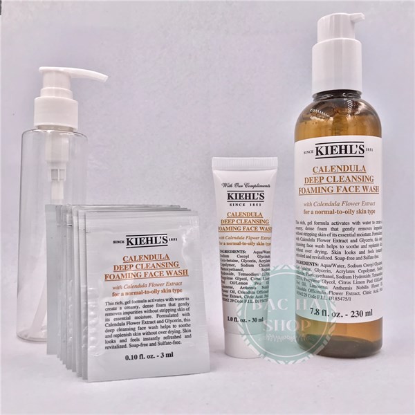 Kiehl's / Kiehls Combo Sample Sữa Rửa Mặt Hoa Cúc Calendula Deep Cleansing Foaming Face Wash 60ml (3ml x 20 gói)