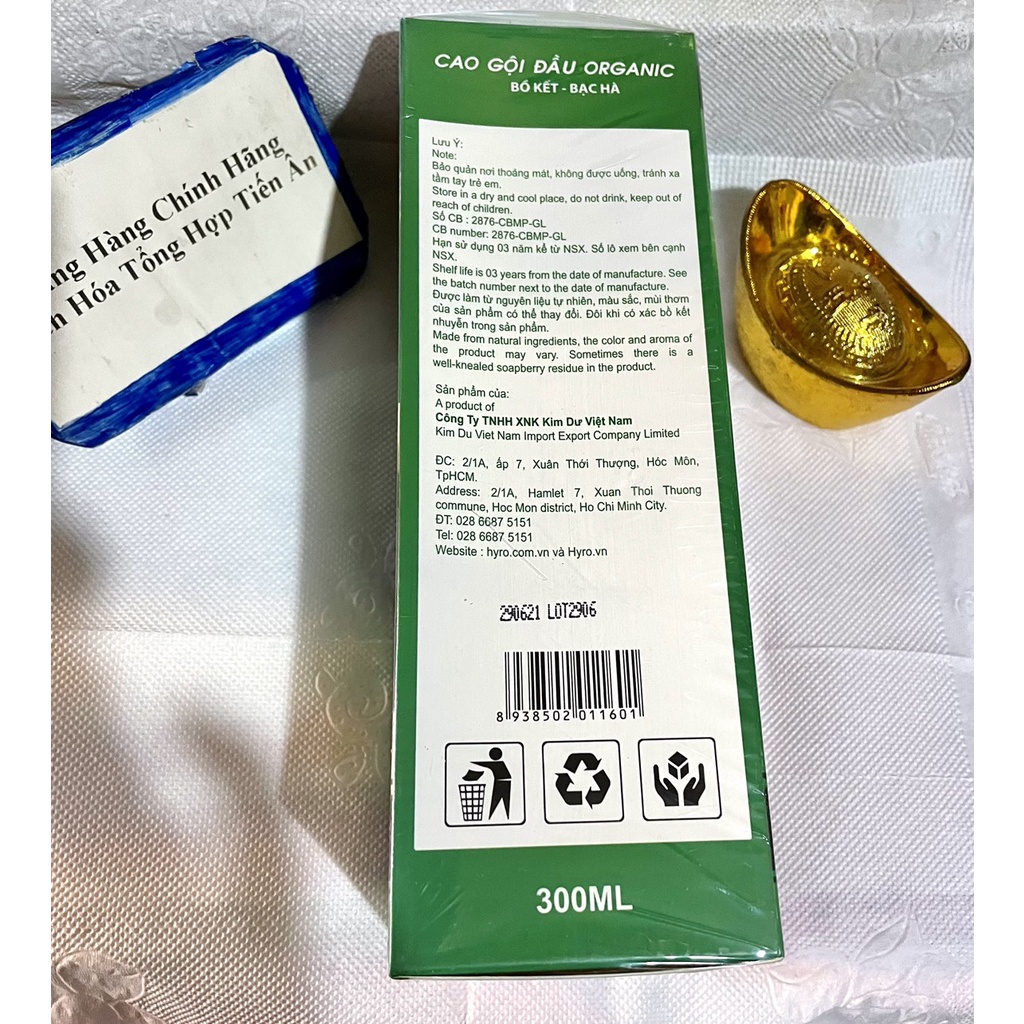 Cao gội ORGANIC HYRO bồ kết gội xả 2in1 300ML