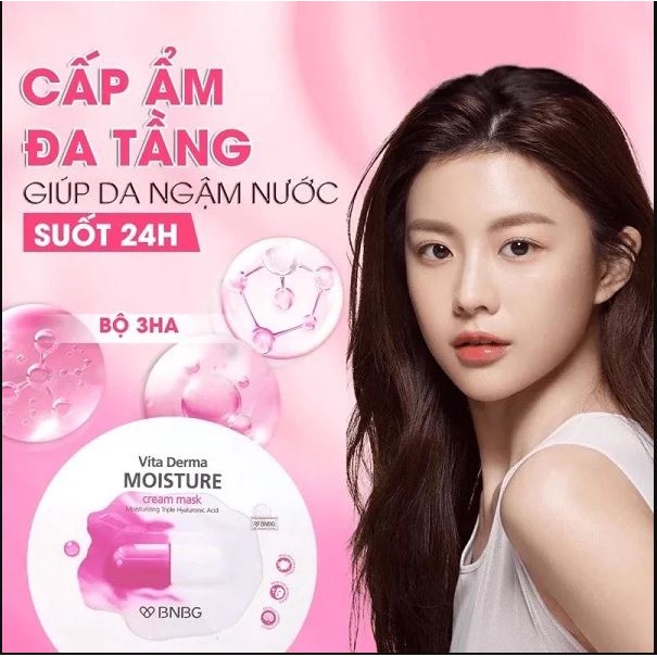 Mặt Nạ Dạng Kem Dưỡng Da Ẩm Mịn, Giúp Da Trắng Hồng BNBG Vita Derma Moisture Cream Mask 30ml