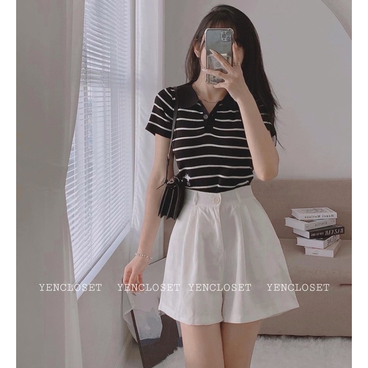 Hình shop chụp - Short lưng thun phía sau dễ mặc ko kén dáng dễ phối đồ