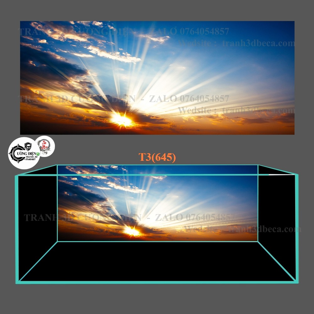 Tranh dán hồ cá 3d , hồ cá rồng , la hán , cá dĩa …