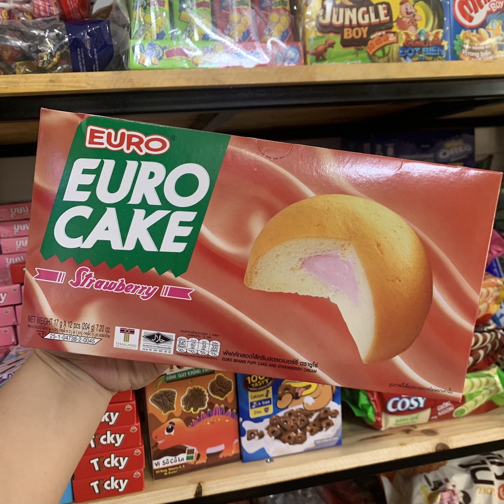 Bánh trứng Thái Lan Euro Cake các vị hộp 204g