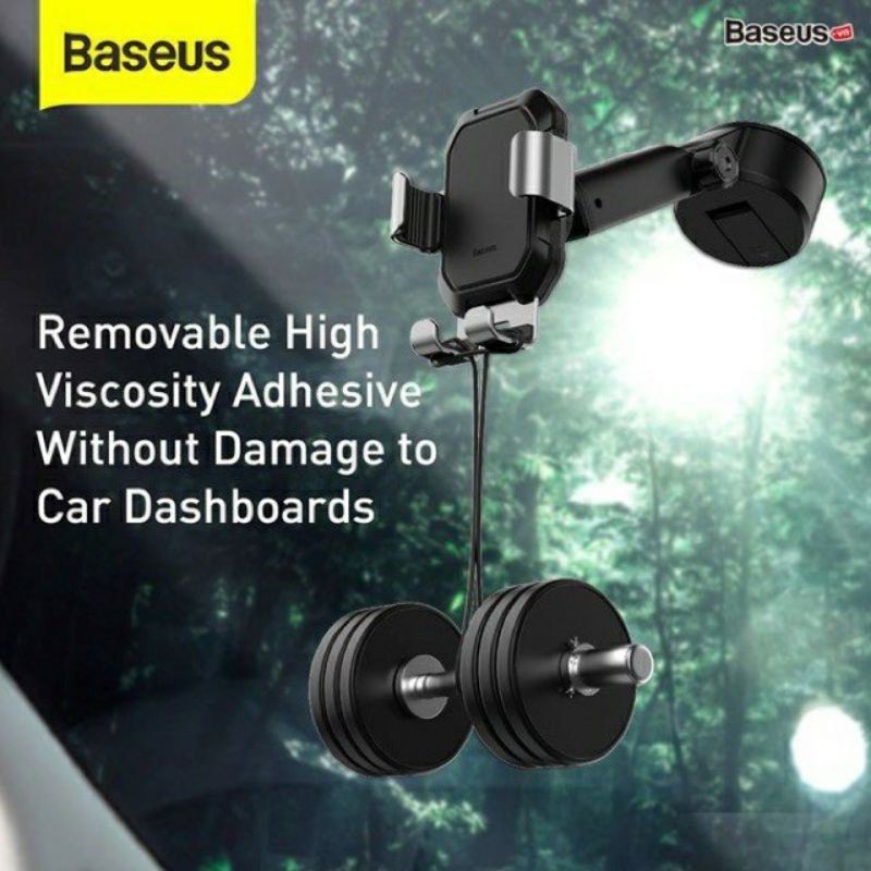 Bộ giá treo điện thoại dùng gắn kính hoặc táp lô trên xe hơi Baseus Simplism Gravity (Car Mount/ Holder with Suction Bas