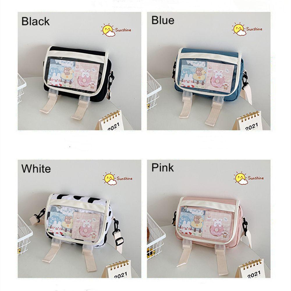 Túi Đeo Chéo Canvas Trong Suốt Cỡ Nhỏ Thời Trang Nữ Đáng Yêu