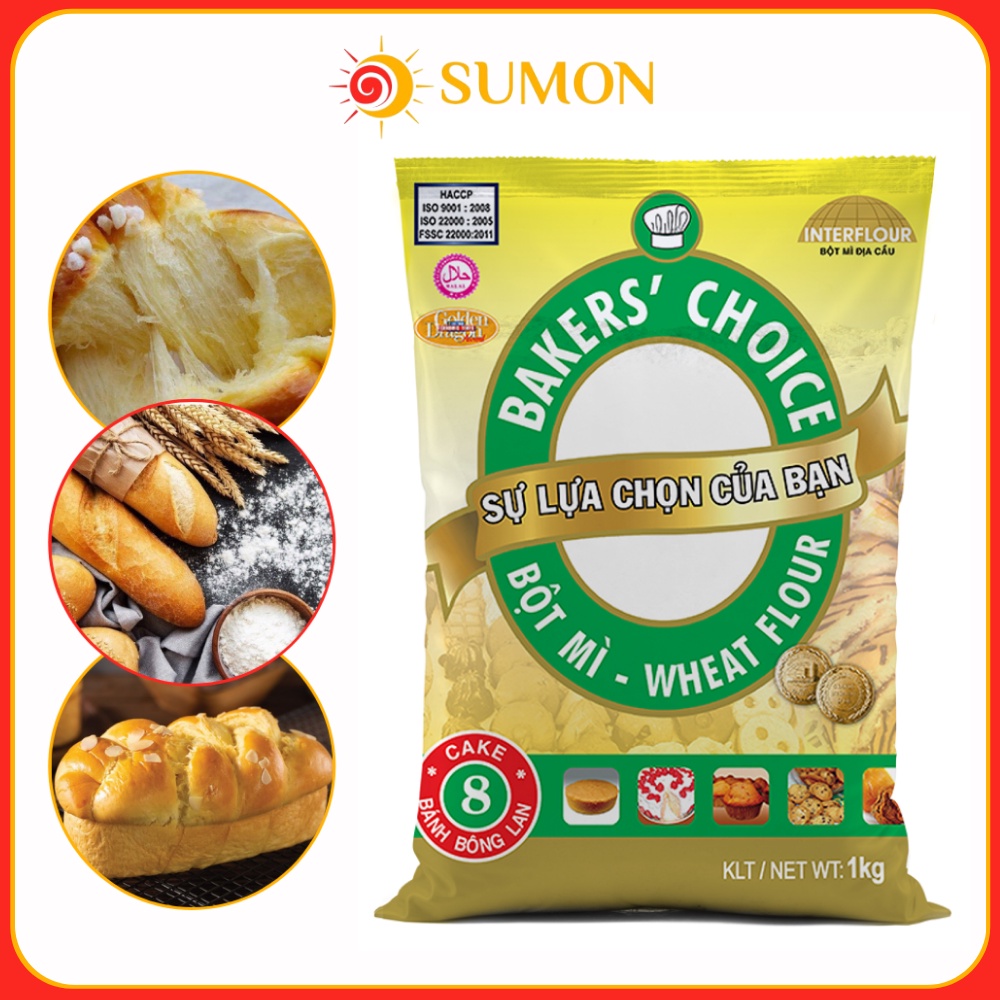 Bột Bakers’ Choice số 8 gói 1kg SUMON bột mì số 8 dùng làm nguyên liệu bánh mì, pizza...hàng chính hãng MS_61