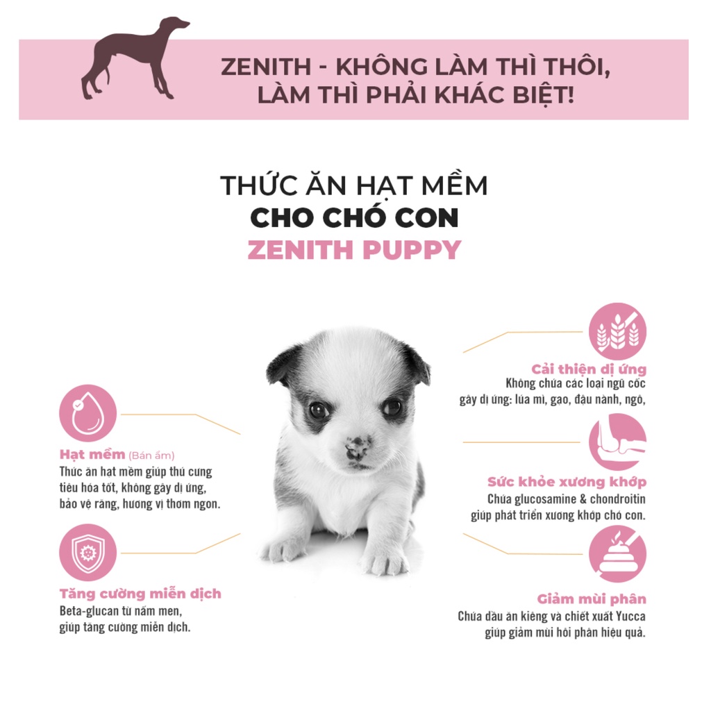 Thức ăn hạt mềm Zenith Cho Chó Con