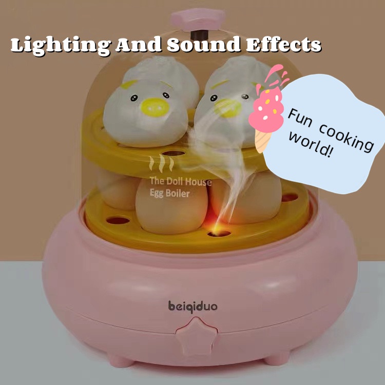 Bộ Đồ Chơi Trứng Hấp Giả Bằng Nhựa Có Âm Thanh Và Phun Đèn Cho Bé