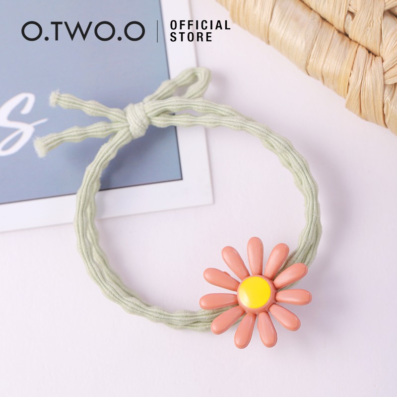 Dây cột tóc O.TWO.O đính hoa cúc co giãn nhiều màu dễ thương cho bé gái