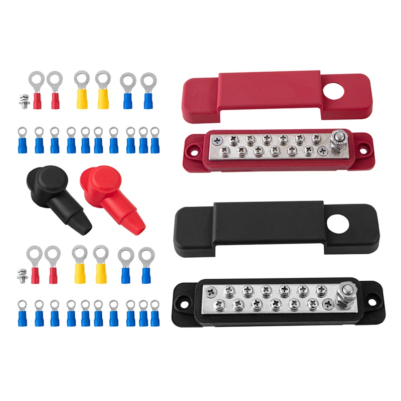 Khối Phân Phối Nguồn Điện Kèm 12 Đinh Tán Chuyên Dụng Cho Xe Hơi 180 Amp