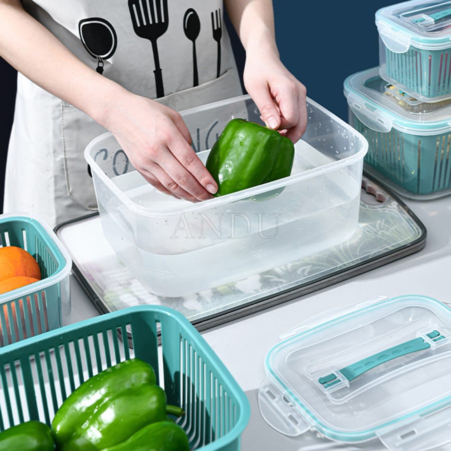 Hộp Đựng Đồ Bảo Quản Tủ Lạnh - Bộ 5 Hộp Đựng Đồ Tủ Lạnh Đa Năng Thông Minh Cao Cấp