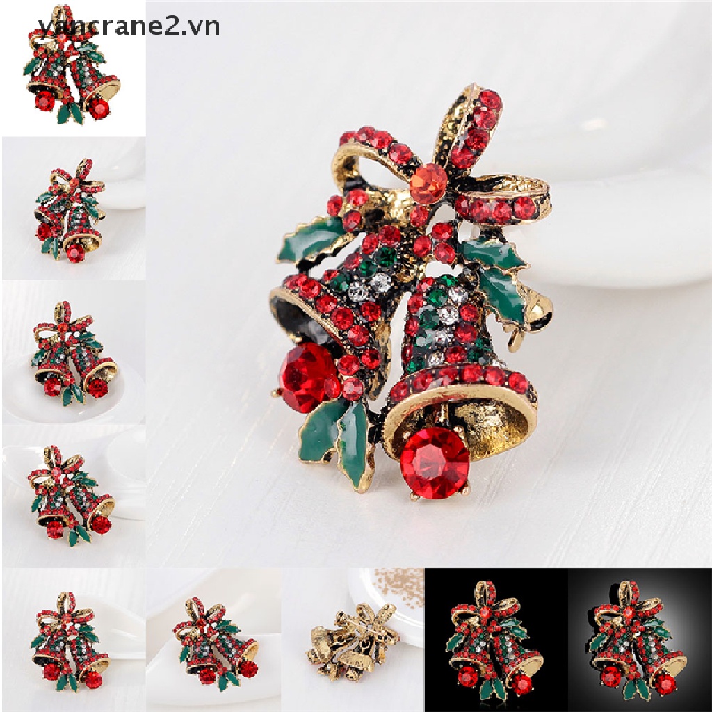 1 Huy Hiệu Cài Áo Hình Chuông Giáng Sinh Đính Đá Dễ Thương Thời Trang {yancrane2.vn}