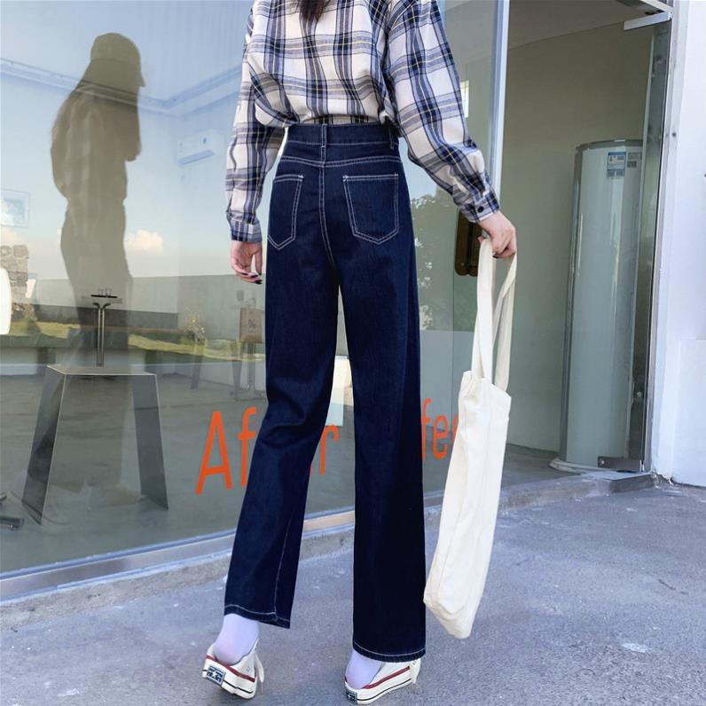 Quần Jeans Lưng Cao Ống Suông Thời Trang Nữ Size Lớn S-4Xl xịn
