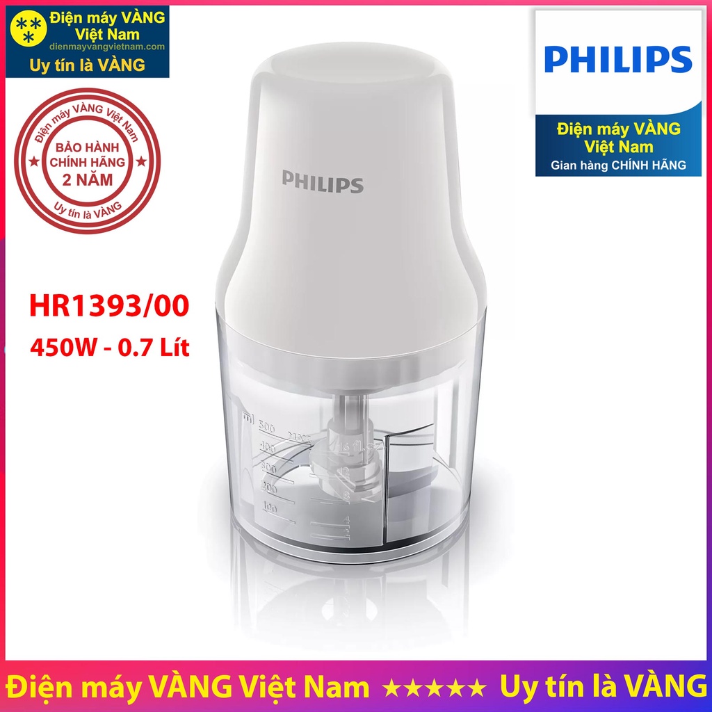 [Mã ELHA22 giảm 5% đơn 300K] Máy xay thịt, máy cắt Philips HR1393 HR2505 - Hàng chính hãng (Bảo hành 2 năm toàn quốc)