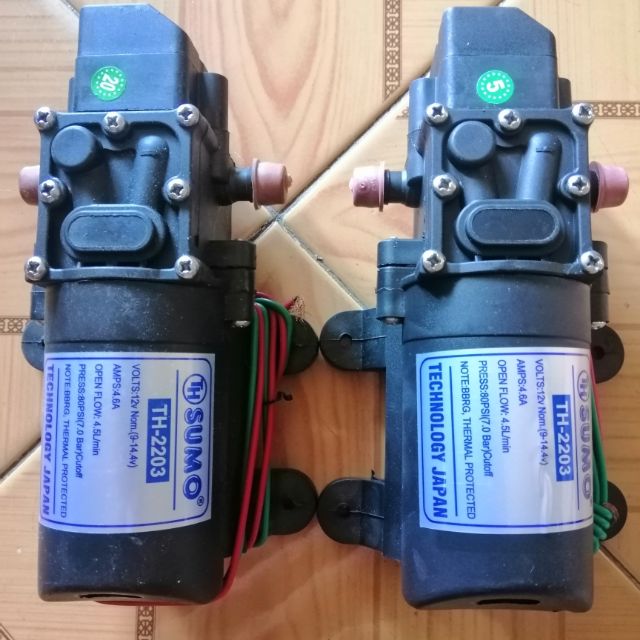 Combo 2 máy bơm áp lực mini 12v sumo. Máy xịt rửa