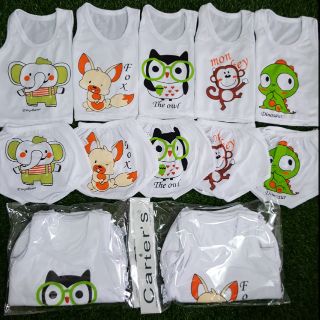 Set 5 Bộ ba lỗ trắng cho bé trai bé gái, bộ quần áo chip trắng cho bé, bộ chip cotton cho bé