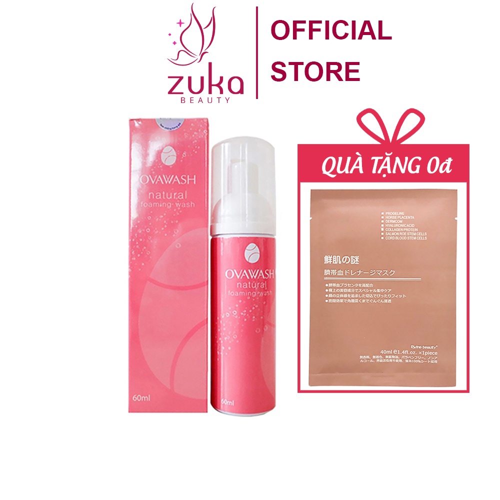 Dung dịch vệ sinh Ovawash 60ml Zuka Beauty ngăn ngừa giảm nguy cơ viêm nhiễm vùng kín