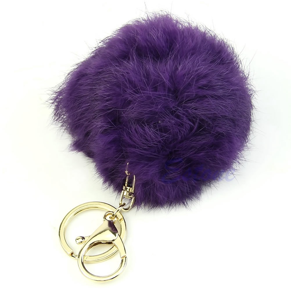 Móc Chìa Khóa / Điện Thoại Hình Cục Bông Lông Thỏ