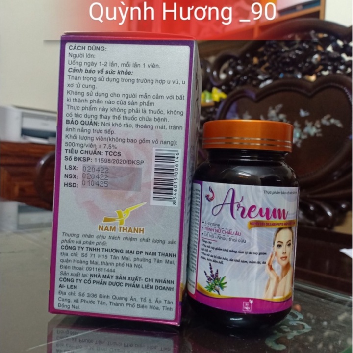 Viên uống nội tiết AREUM lọ 30 viên giúp bạn trẻ trung,tự tin.