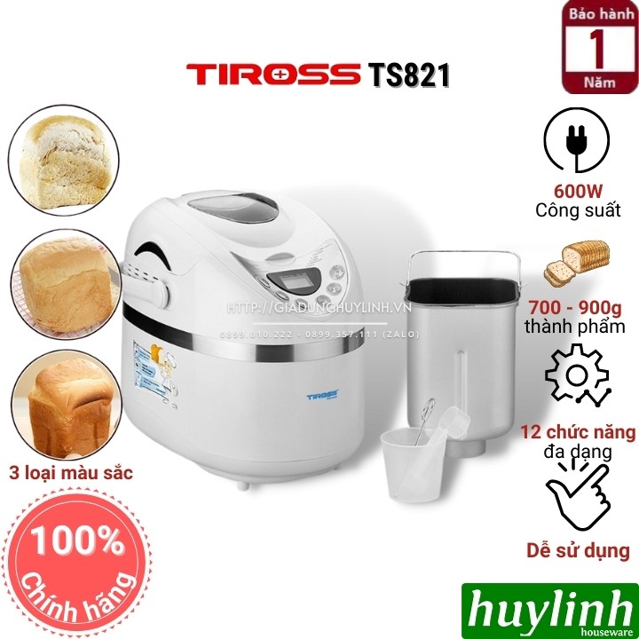 [Mã ELHAMS5 giảm 6% đơn 300K] Máy làm bánh mì Tiross TS820