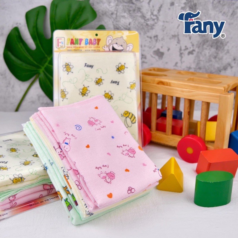 Set 6 khăn sữa Fany in hình 100% cotton