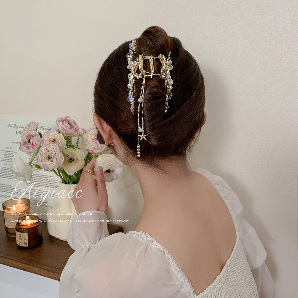 Kẹp Tóc Đính Ngọc Trai Giả Thiết Kế Tinh Tế Thời Trang Hàn Quốc 2022