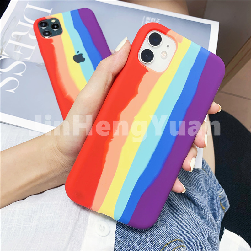 Ốp lưng mềm màu cầu vồng chống rơi cho IPhone 11 12 Pro Max Mini X XS Max XR 6S 7 6 8 Plus SE2 | BigBuy360 - bigbuy360.vn