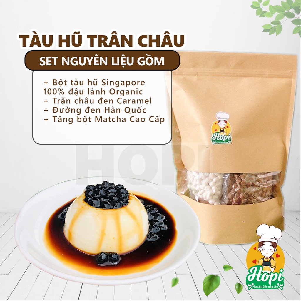 Set Nguyên Liệu Tàu Hũ Trân Châu Đường Đen Kèm Công Thức Nấu Siêu Dễ (Set 7-12 ly)