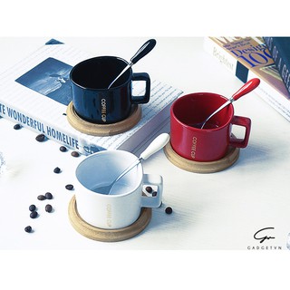 CỐC CAFE ( KÈM THÌA VÀ ĐẾ GỖ )
