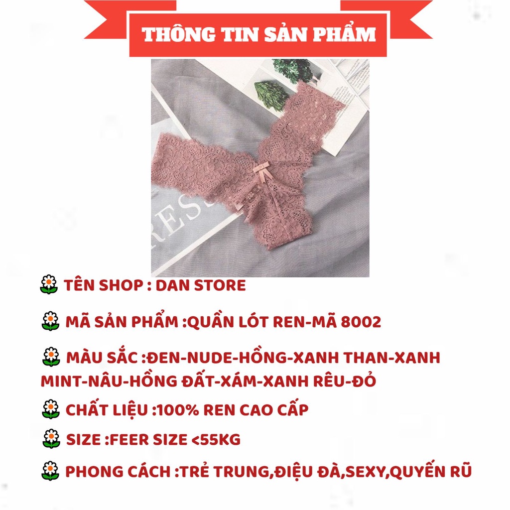 Quần Lót Nữ - Quần Lót Nữ Ren lọt khe chữ V thiết kế điệu đà quyến rũ DAN STORE MÃ 8002