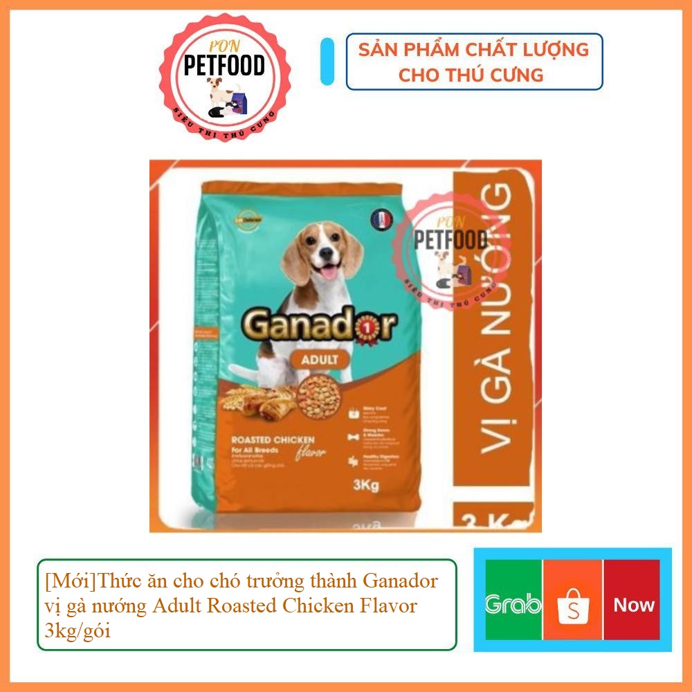 [Mới]Thức ăn cho chó trưởng thành Ganador vị gà nướng Adult Roasted Chicken Flavor 3kg/gói