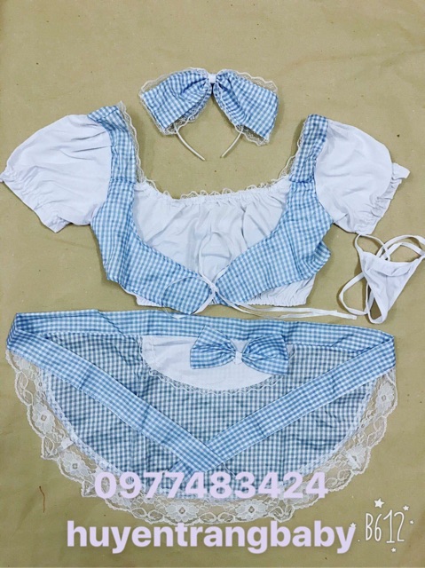 Bộ đồ Cosplay hầu gái / người giúp việc kèm nơ đầu (không kèm tất và chổi ) sexy CP08 | BigBuy360 - bigbuy360.vn