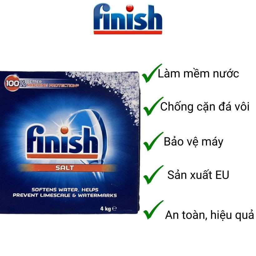 Muối rửa bát FINISH 4kg  chuyên dùng cho máy rửa Bát