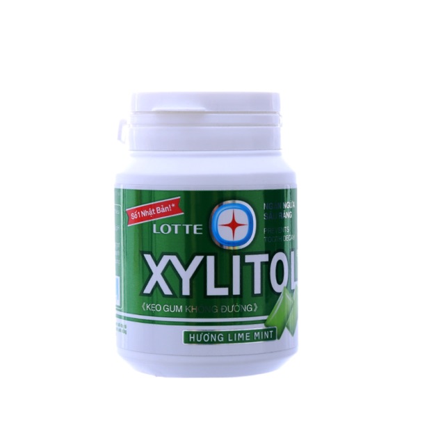 Kẹo Cao Su Xylitol Lime Mint hũ 58g