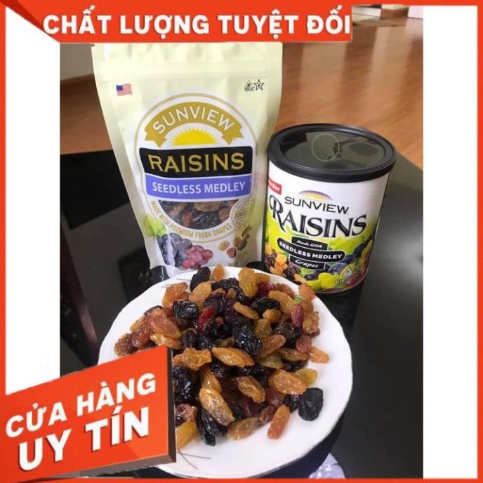 [DATE MỚI 2023] Nho Khô Raisins Mix Vị Hỗn Hợp Thập Cẩm 3 Màu Nhập Khẩu Mỹ. Loại Gói 227g và Hộp 425g nho raisins