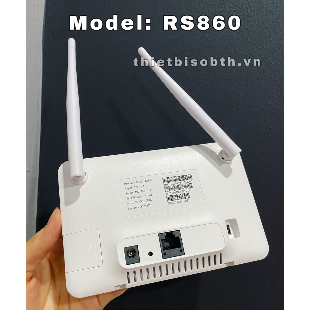 Bộ Phát Wifi từ sim 3G/ 4G RS860 Tốc độ 300Mbps. Kết nối 32 thiết bị, 2 râu wifi. Có cổng lan