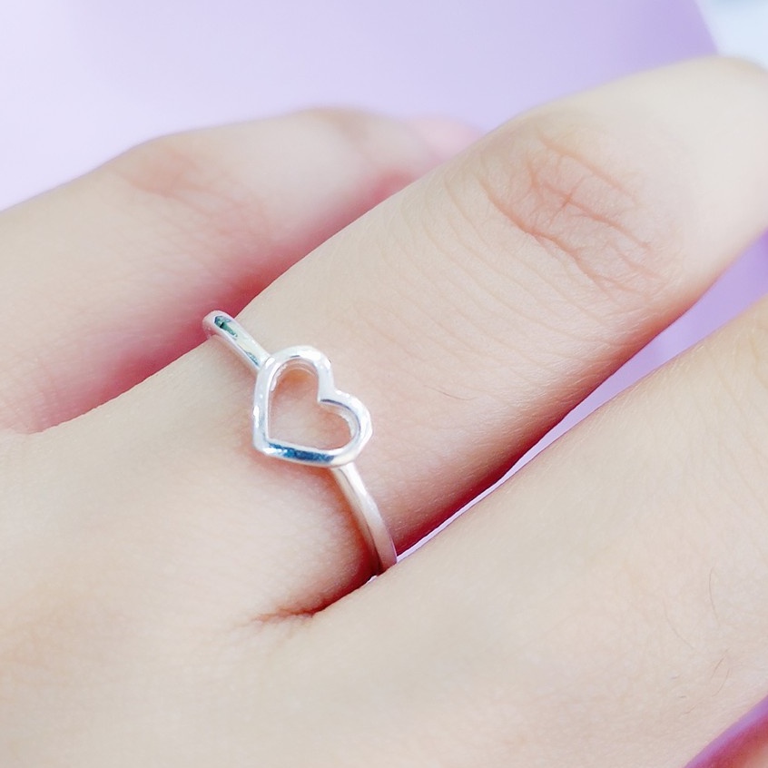 Nhẫn bạc Nhẫn trái tim nhỏ Van Jewelry V10269 gắn đá trắng
