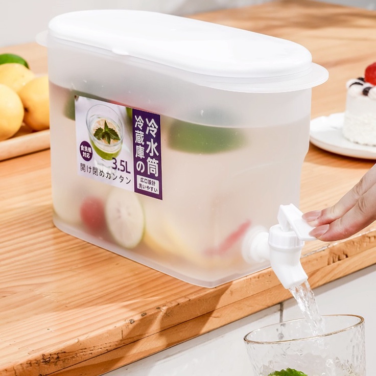 bình đựng nước có vòi 3.5l, bình đựng nước để tủ lạnh nhựa cao cấp