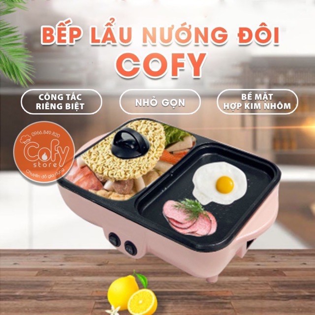 NỒI LẨU NƯỚNG Đa Năng 2IN1 CHỮ NHẬT SIÊU HÓT 8662-S