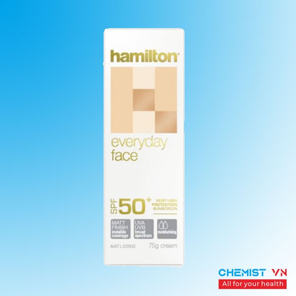 Kem Chống Nắng Hamilton SPF 50+ Everyday Face Cream 75g