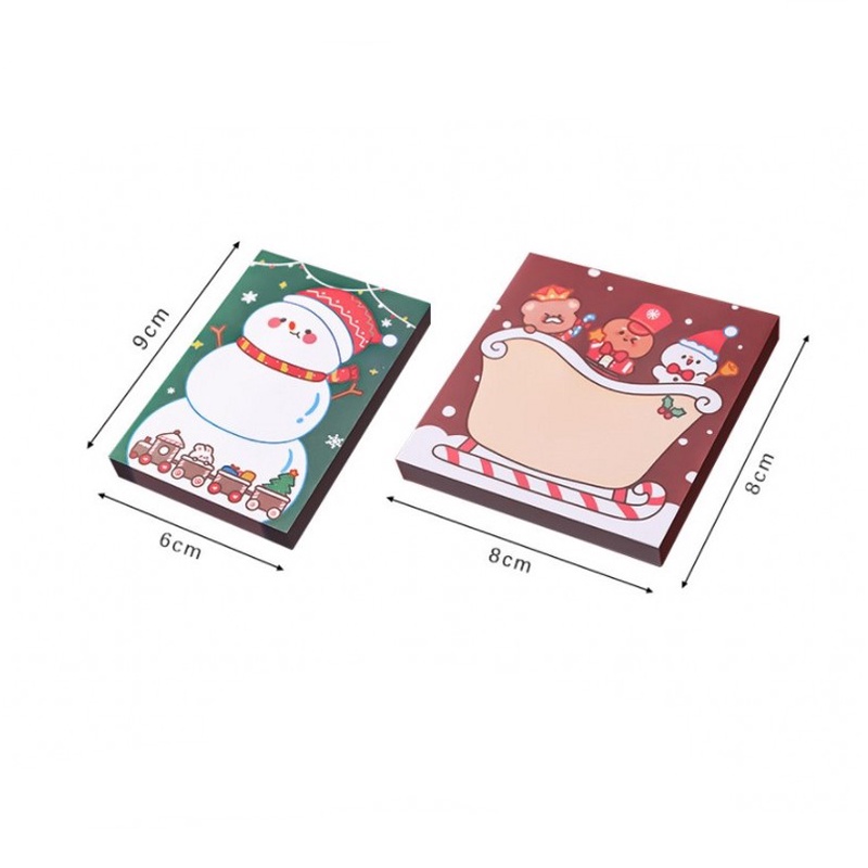Set 50 tờ giấy ghi chú dán dính họa tiết giáng sinh hoạt hình dễ thương