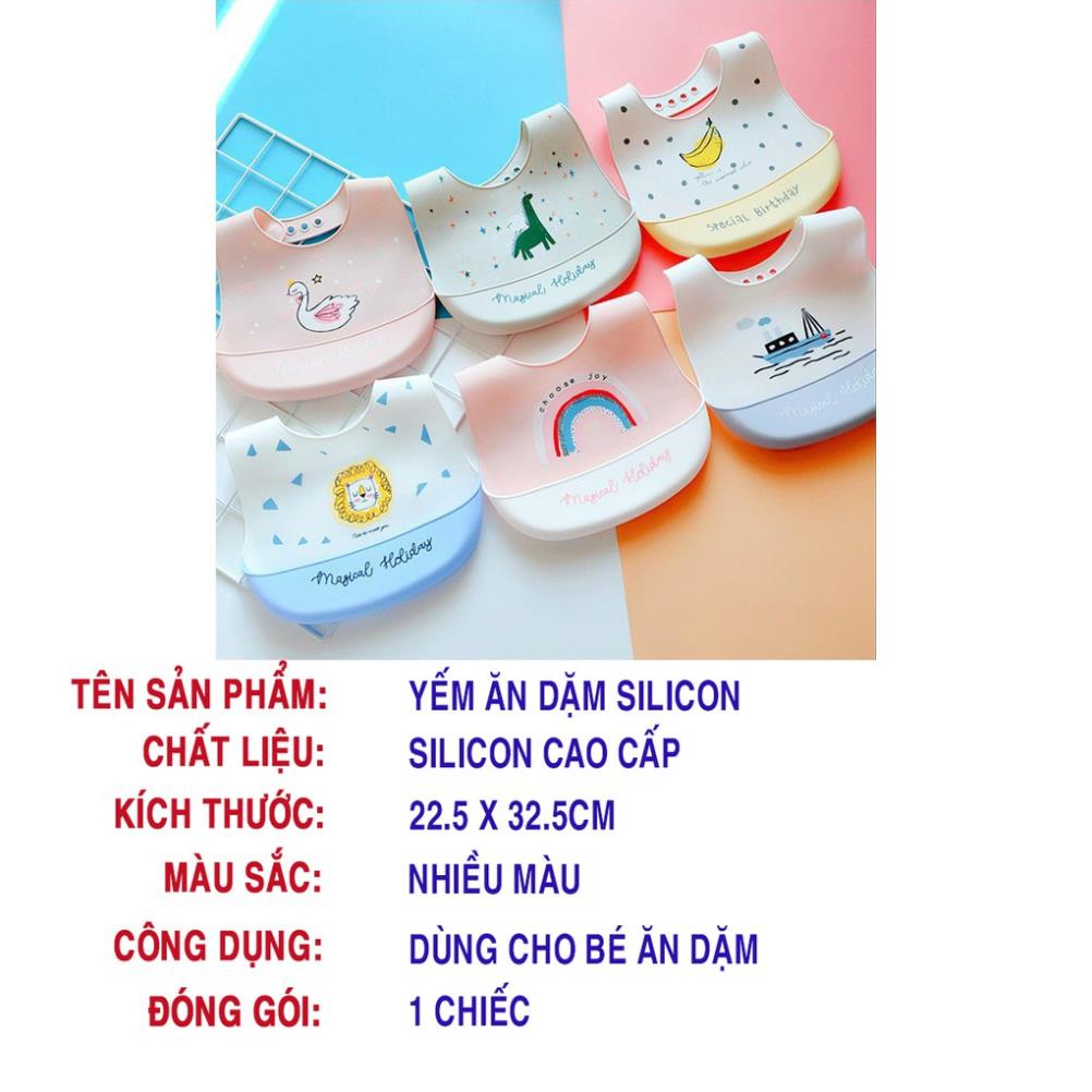 Yếm Ăn Dặm Có Máng- Silicon